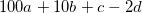 100a+10b+c-2d
